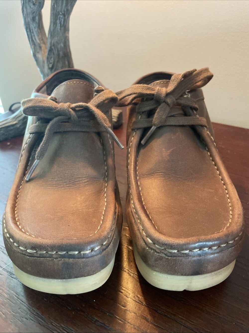 Clarks Original Wallabee Boot Beeswax Leather Brown Ankle Shoe Men 7.5 (W9 EU40)